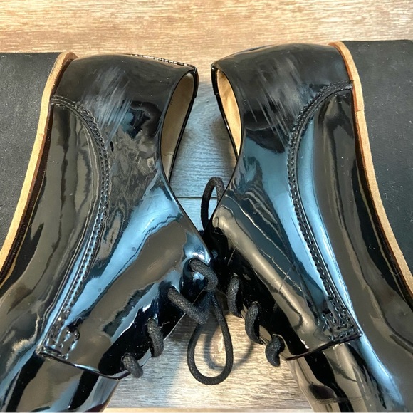 ALDO Louirede Black Women Oxford Shoes Lace-Up  1.25 Platform Wedge Heel - Picture 10 of 13